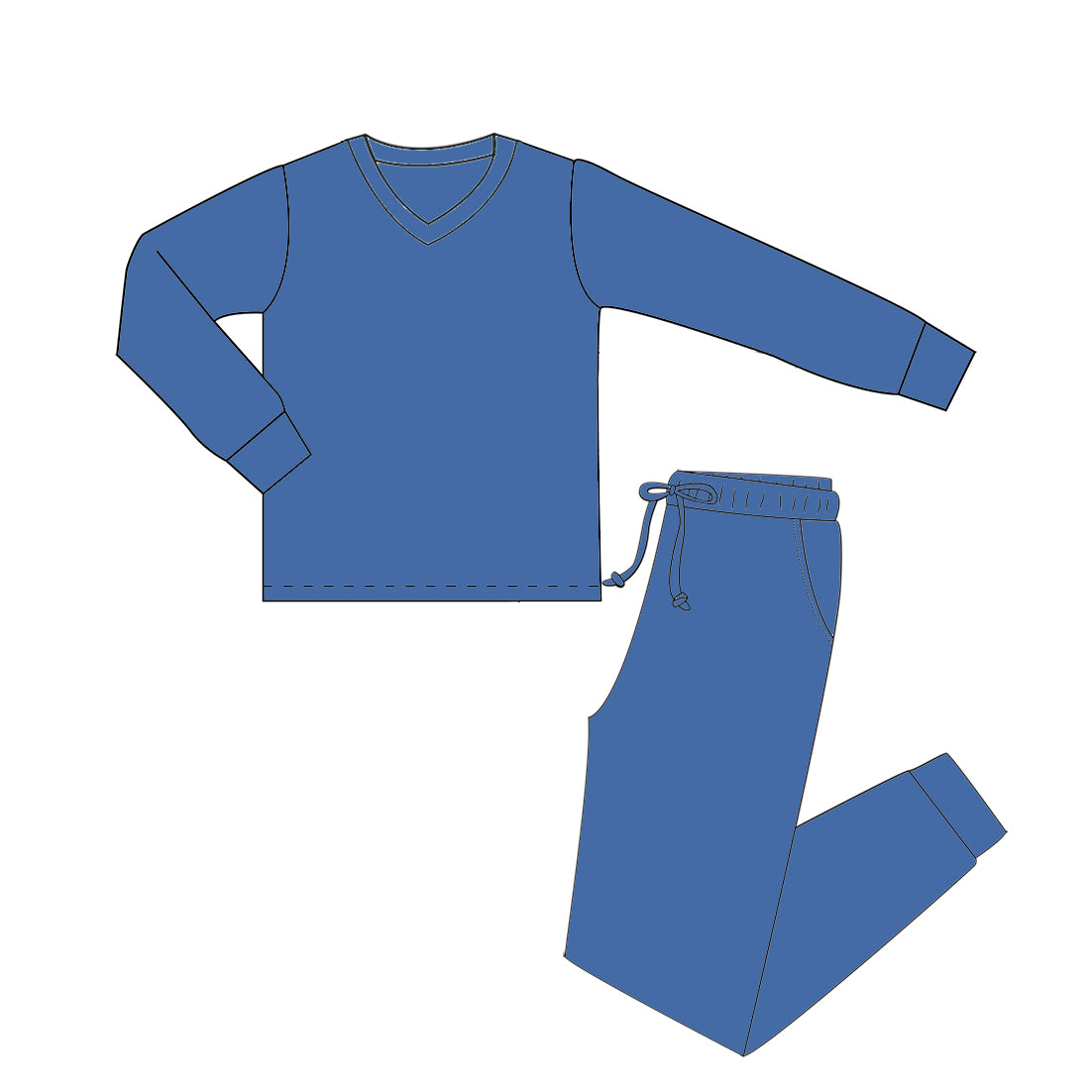 Blue Jogger Set Long Sleeve
