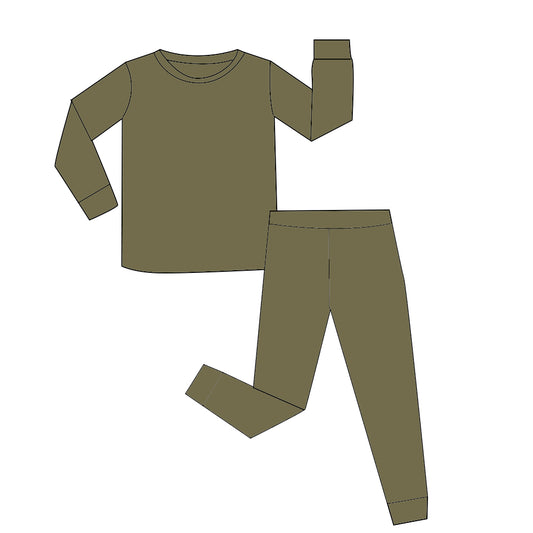 Olive Green Long Sleeve two piece