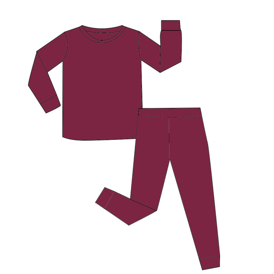 Dark Maroon Long Sleeve Two Piece