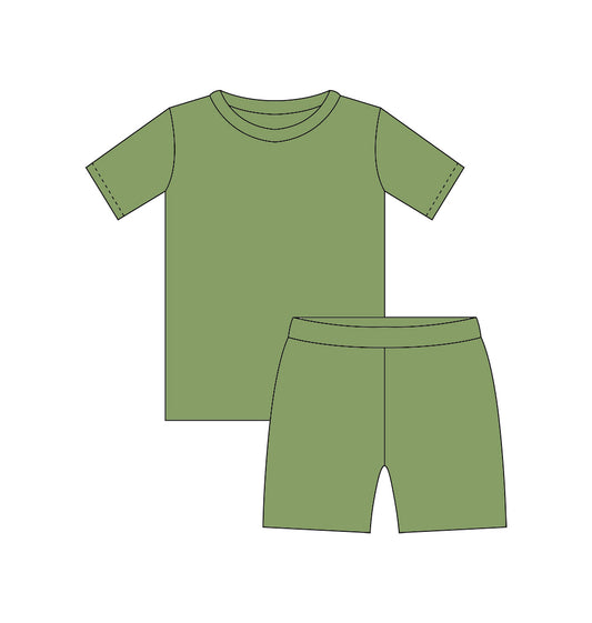 Green Two Piece Short Sleeve
