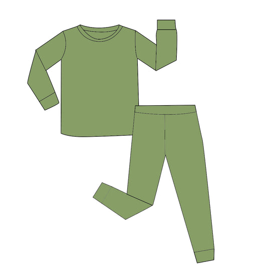 Green Two Piece Set Long Sleeve