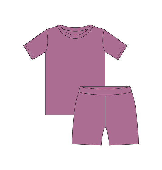Dusty Mauve Two Piece Set Short Sleeve